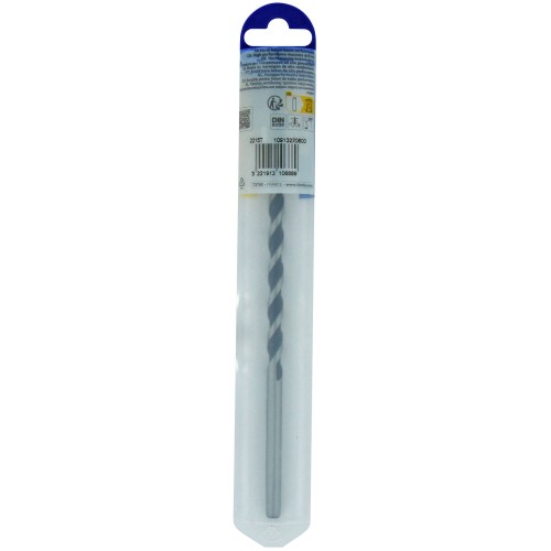 Ø: 6 / Broca para hormigón L. 200 mm -Placa de Metal Duro afilada con diamante -Mango cilíndrico (Blíster) / L: 200