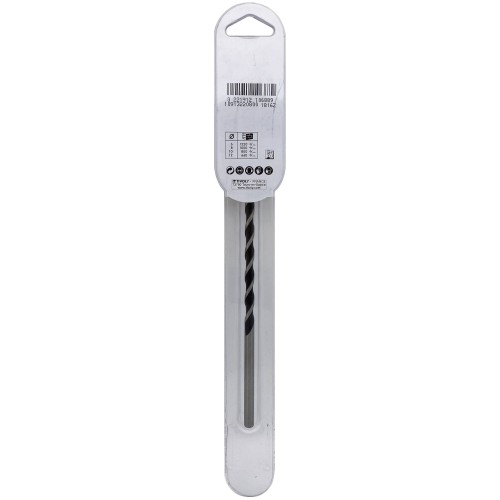 Ø: 8 / Broca para hormigón L. 200 mm -Placa de Metal Duro afilada con diamante -Mango cilíndrico (Blíster) / L: 200