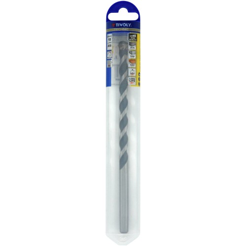 Ø: 10 / Broca para hormigón L. 200 mm -Placa de Metal Duro afilada con diamante -Mango cilíndrico (Blíster) / L: 200