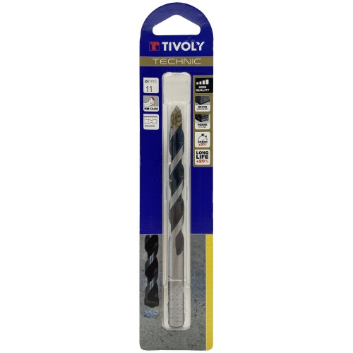 Ø: 11 / Broca para hormigón -Placa de Metal duro afilada con diamante -Mango cilíndrico -Graduada SLR (Blíster) / L: 150
