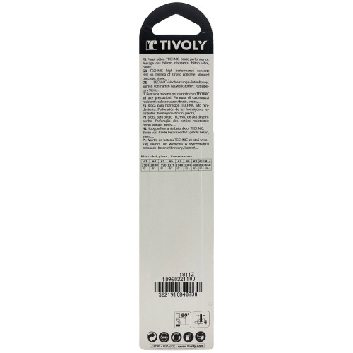 Ø: 11 / Broca para hormigón -Placa de Metal duro afilada con diamante -Mango cilíndrico -Graduada SLR (Blíster) / L: 150