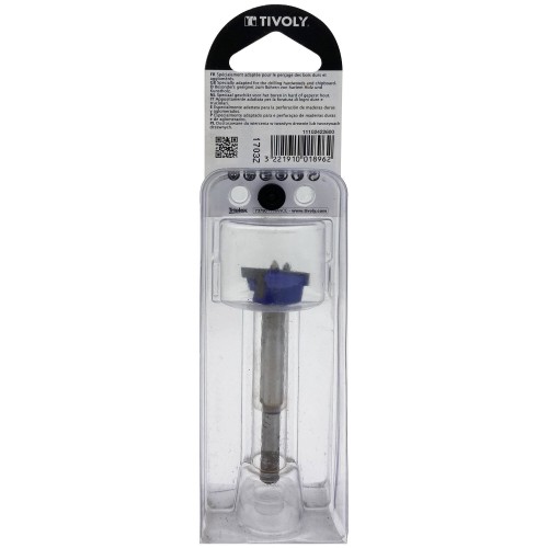 Ø: 26 / Broca para bisagra -Placa de carburo -Mango cilíndrico (Blíster) / L: 79.5
