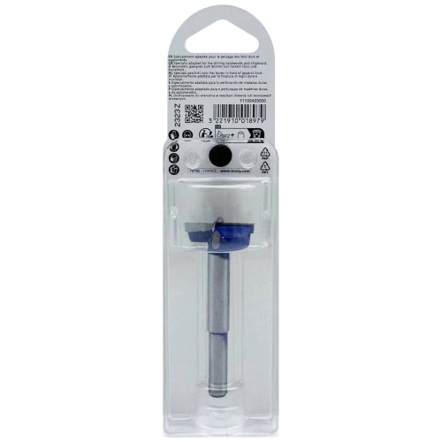Ø: 30 / Broca para bisagra -Placa de carburo -Mango cilíndrico (Blíster) / L: 79.5