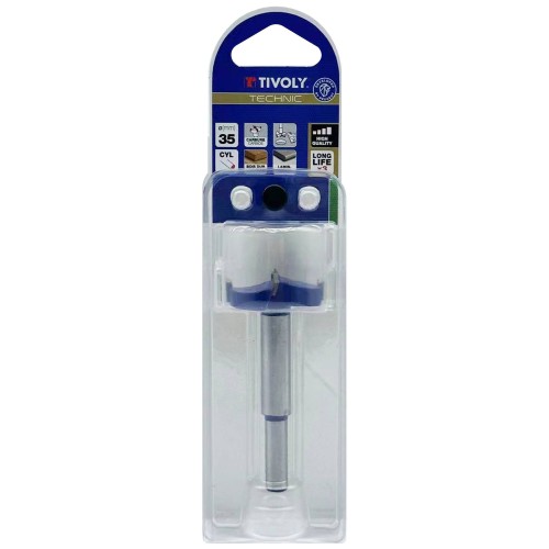 Ø: 35 / Broca para bisagra -Placa de carburo -Mango cilíndrico (Blíster) / L: 79.5