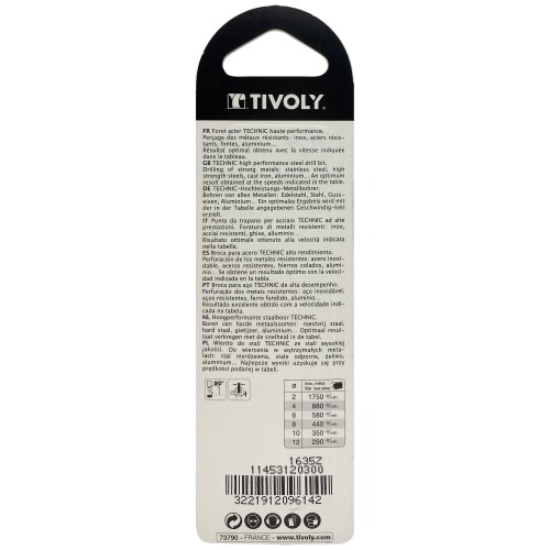 Ø: 3 / L: 61 / Broca para metal HSS -Recubrimiento de la punta con TiN -Afilado SPLIT POINT -Mango de 3 caras (Blíster)