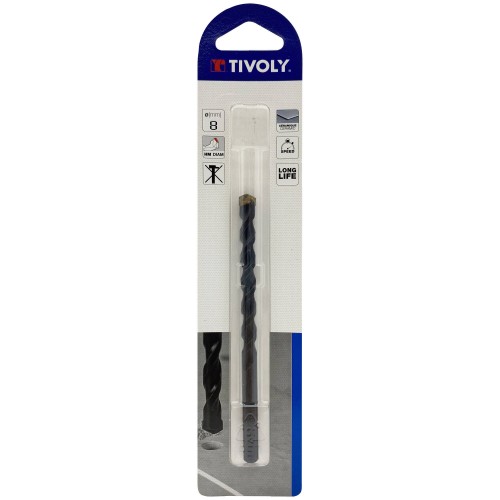 Ø: 8 / Broca para azulejos -Placa de Metal Duro afilada -Mango cilíndrico. (Blíster) / L: 120