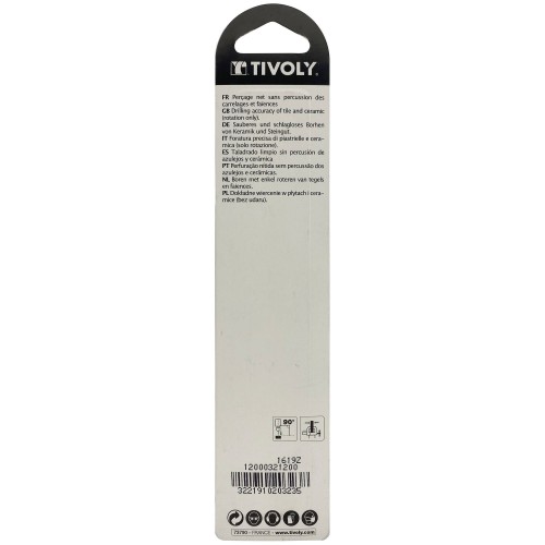 Ø: 12 / Broca para azulejos -Placa de Metal Duro afilada -Mango cilíndrico. (Blíster) / L: 120