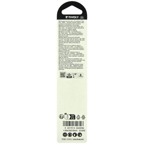 Ø: 8 / Broca para madera de 3 puntas -Mango cilíndrico -Graduada SLR (Blíster) / L: 114