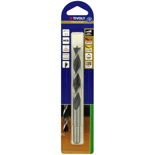 Ø: 11 / Broca para madera de 3 puntas -Mango cilíndrico -Graduada SLR (Blíster) / L: 142