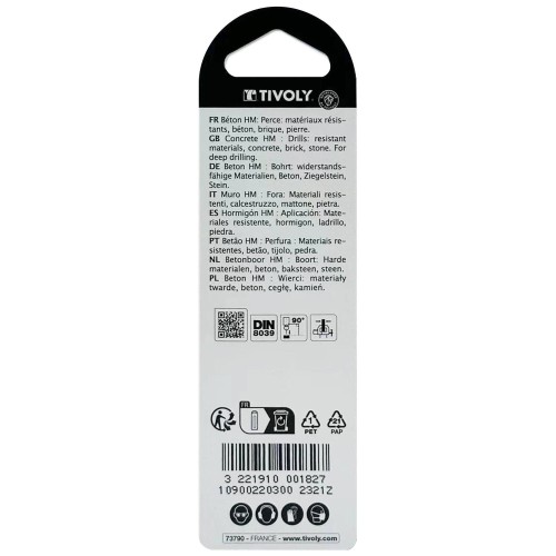 Ø: 3 / Broca para hormigón -Mango cilíndrico (Blíster) / L: 60