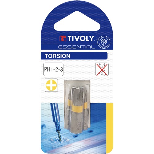 Punta de atornillar -Torsión -Para tornillo Phillips (Blíster) N°: N1-2-3 / L: 25