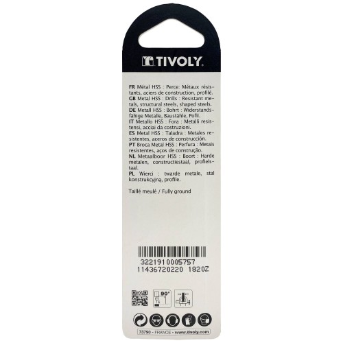 Ø: 2.2 / L: 53 / Broca para metal HSS - Tratamiento STEAM -Afilado SPLIT POINT (Blíster)