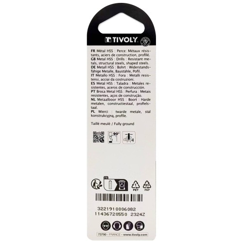 Ø: 5.5 / L: 93 / Broca para metal HSS - Tratamiento STEAM -Afilado SPLIT POINT (Blíster)