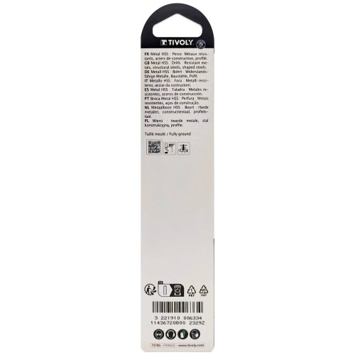 Ø: 8 / L: 117 / Broca para metal HSS - Tratamiento STEAM -Afilado SPLIT POINT (Blíster)