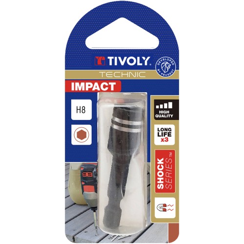 Llave de vaso magnética -IMPACTO (Blíster) N°: N8 / L: 45