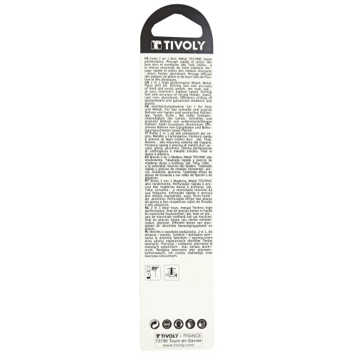 Ø: 8 / Broca 2 en 1 HSS para madera y metal -Punta en cruz -Ranuras de gran desalojo (Blíster) / L: 117