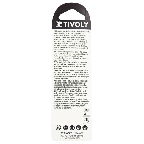 Ø: 4 / Broca 2 en 1 hormigón y azulejos -Placa de Metal Duro afilada -Doble acanalado (Blíster) / L: 75