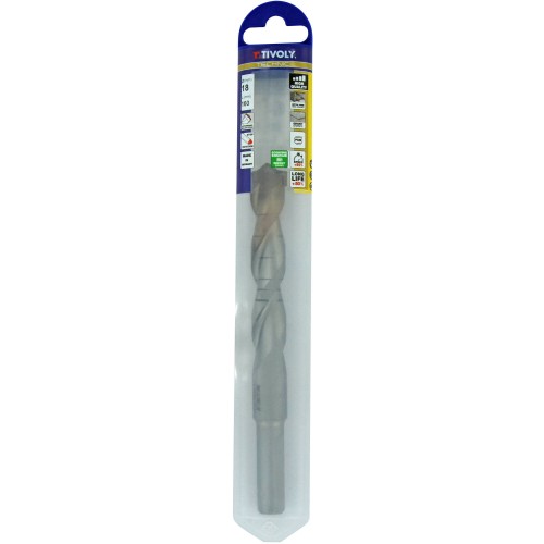 Ø: 18 / Broca para hormigón -Placa de Metal Duro con punta de centrado -Mango cilíndrico de 3 caras planas (Blíster) / L: 160