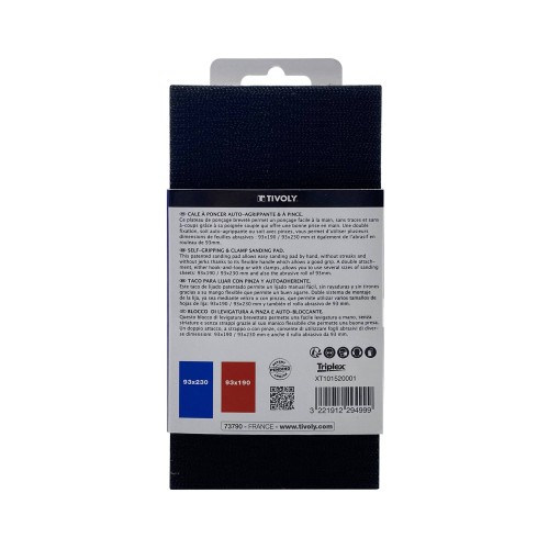 Taco para lijar RECTANGULAR 92X185 Velcro + Pinza