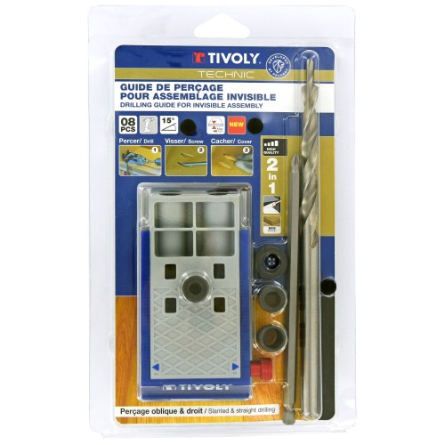 Guía para MONTAJE INVISIBLE + Broca Escalonada + Punta + Tope + Guías Ø6-8-10 MM
