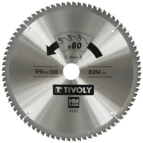 Ø: 254 x Ø2: 30 x Z: 80 / Hojas de sierra circular -Acabado -Para plástico, aluminio y acero inoxidable -ParaUso en sierra radial y de mesa (Funda cartón)