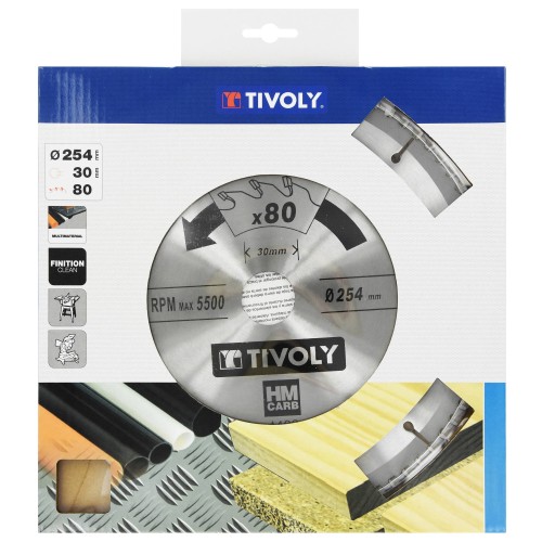 Ø: 254 x Ø2: 30 x Z: 80 / Hojas de sierra circular -Acabado -Para plástico, aluminio y acero inoxidable -ParaUso en sierra radial y de mesa (Funda cartón)