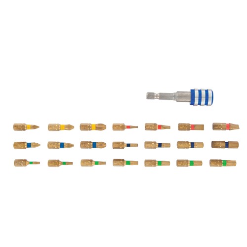 22 piezas -21 puntas torsión diamantadas + 1 portapuntas magnético de cambio rápido