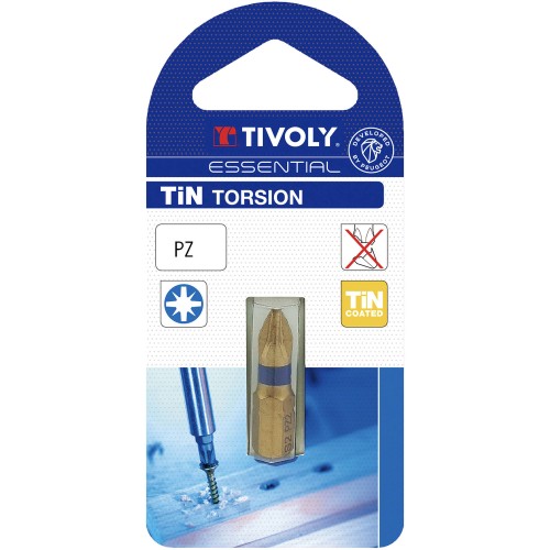 Punta de atornillar -Torsión TiN -Para tornillo Pozidriv (Blíster) N°: N1 / L: 25