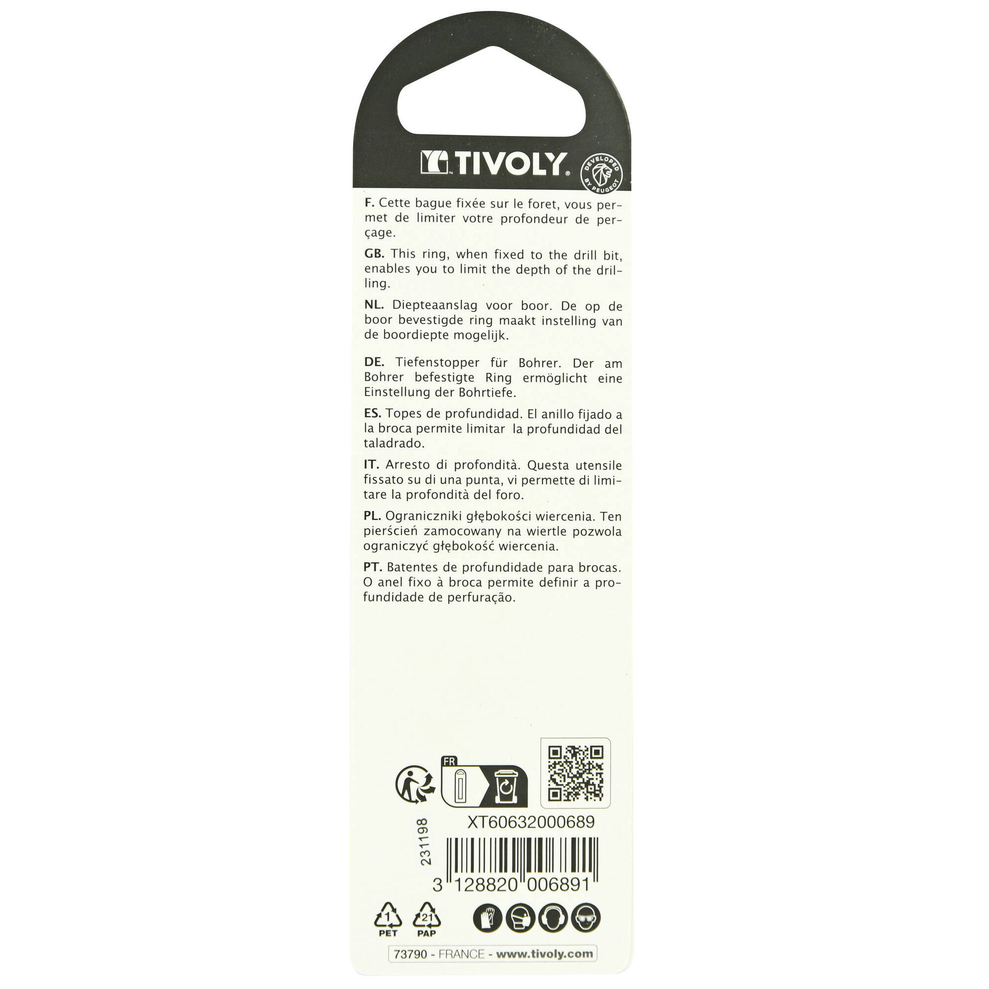 3 topes de profundidad Ø 6- 8- 10 mm