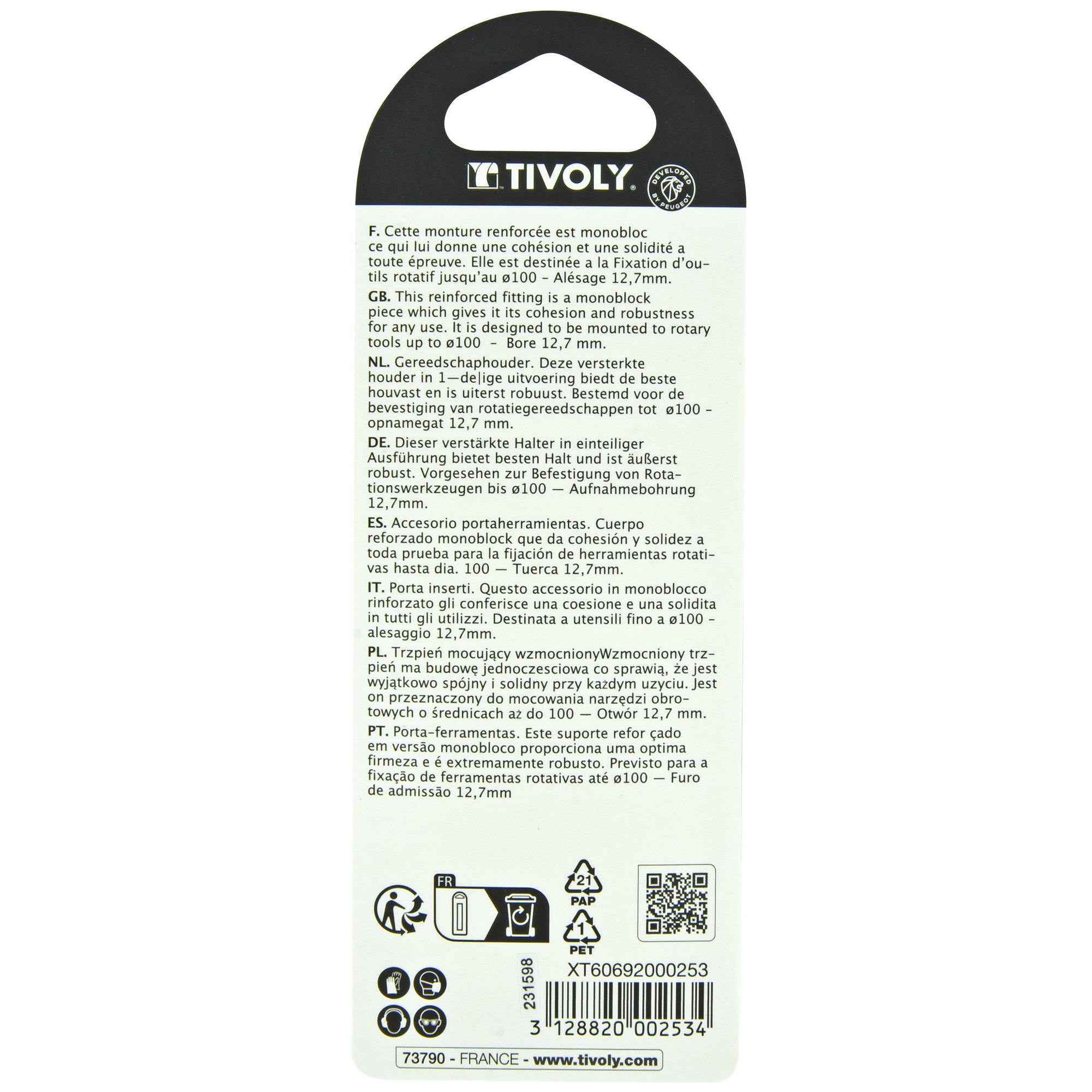 Portaherramientas Ø12,7 mm