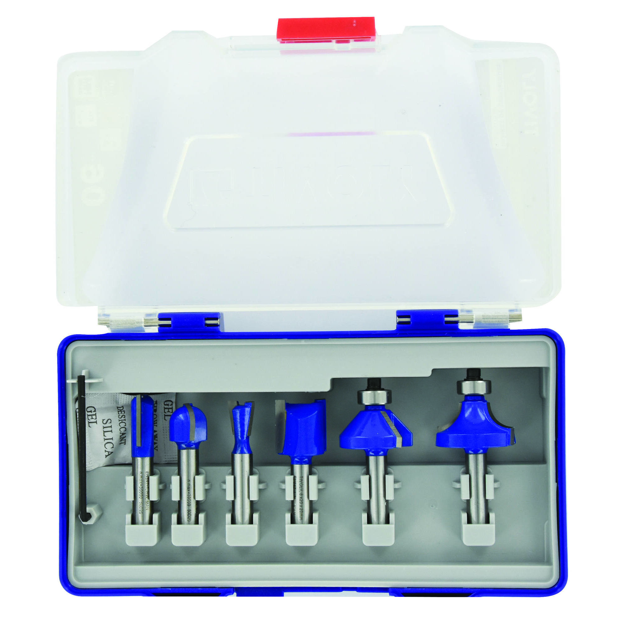 6 fresas de rebajadora de formas variadas - mango de 8 mm