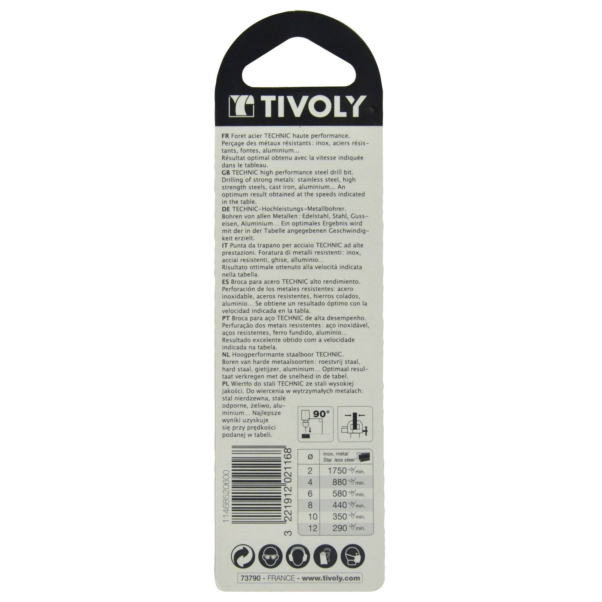 Ø: 6 / L: 93 / Broca para metal HSS-E5 (cobalto 5 %) -Afilado SPLIT POINT -Graduada SLR (Blíster)