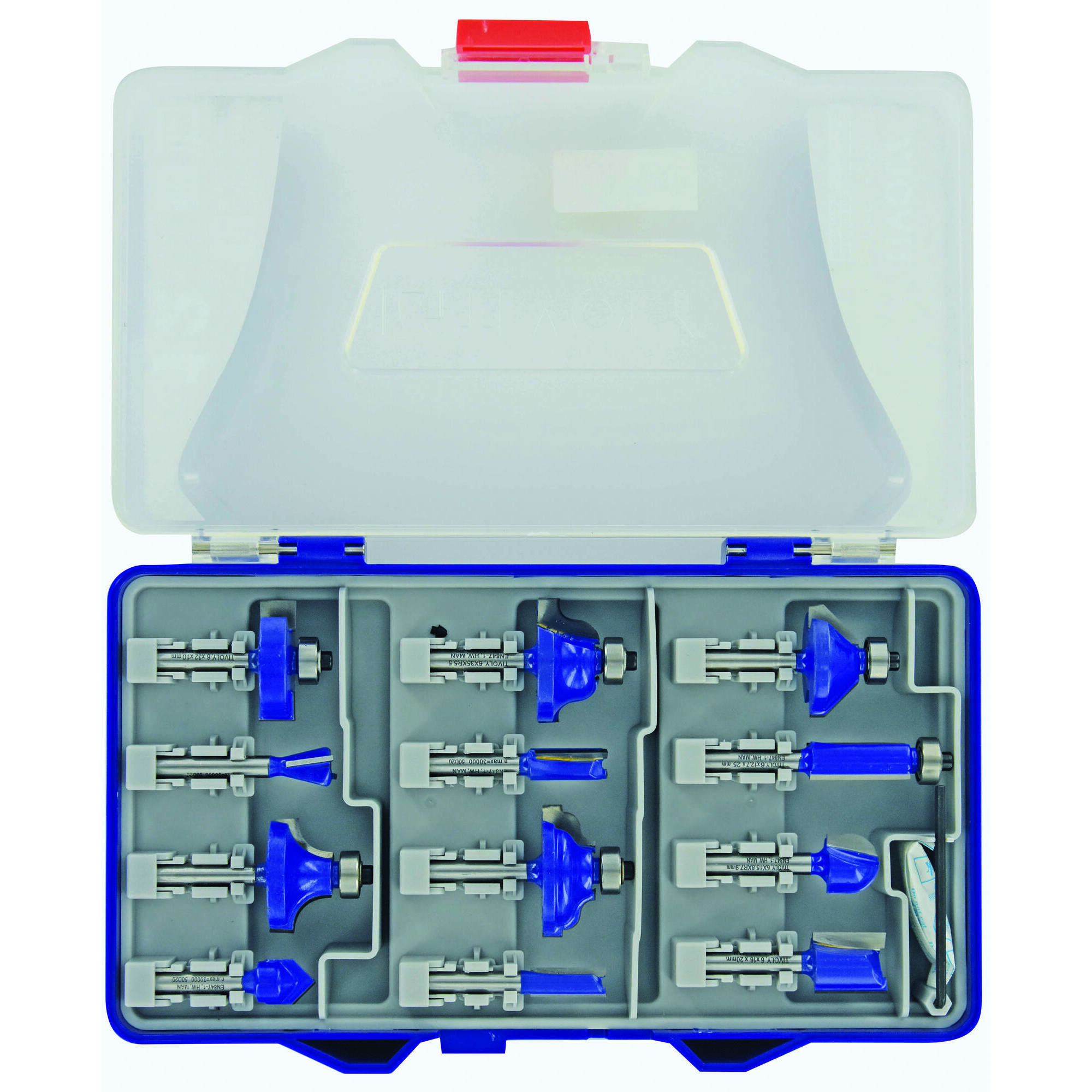 12 fresas de rebajadora de formas variadas - mango de 6 mm