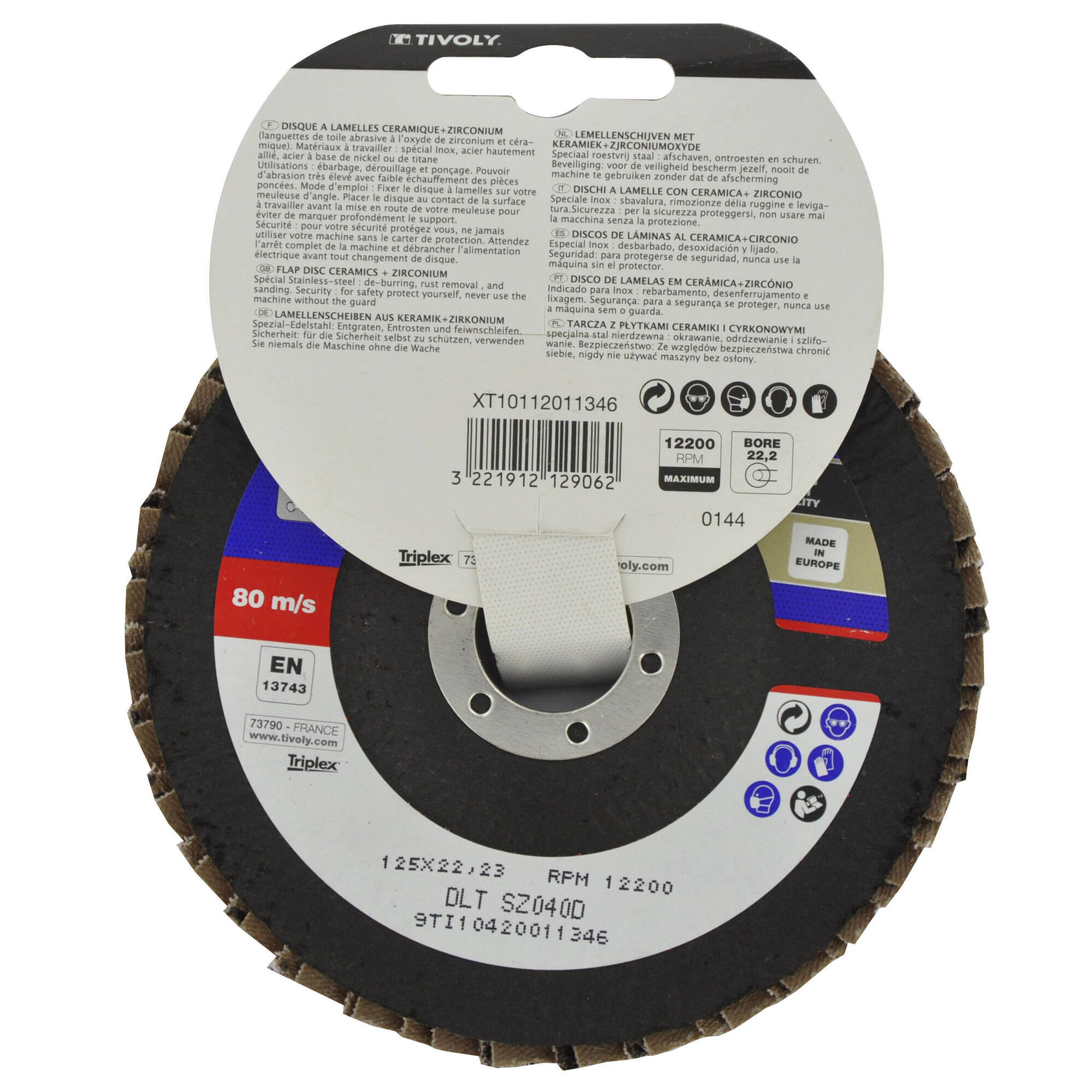 Disco LÁMINAS CERÁMICAS Y DE CIRCONIO (Cartoncillo colgante) / Dim Ø125 / Gr : 40