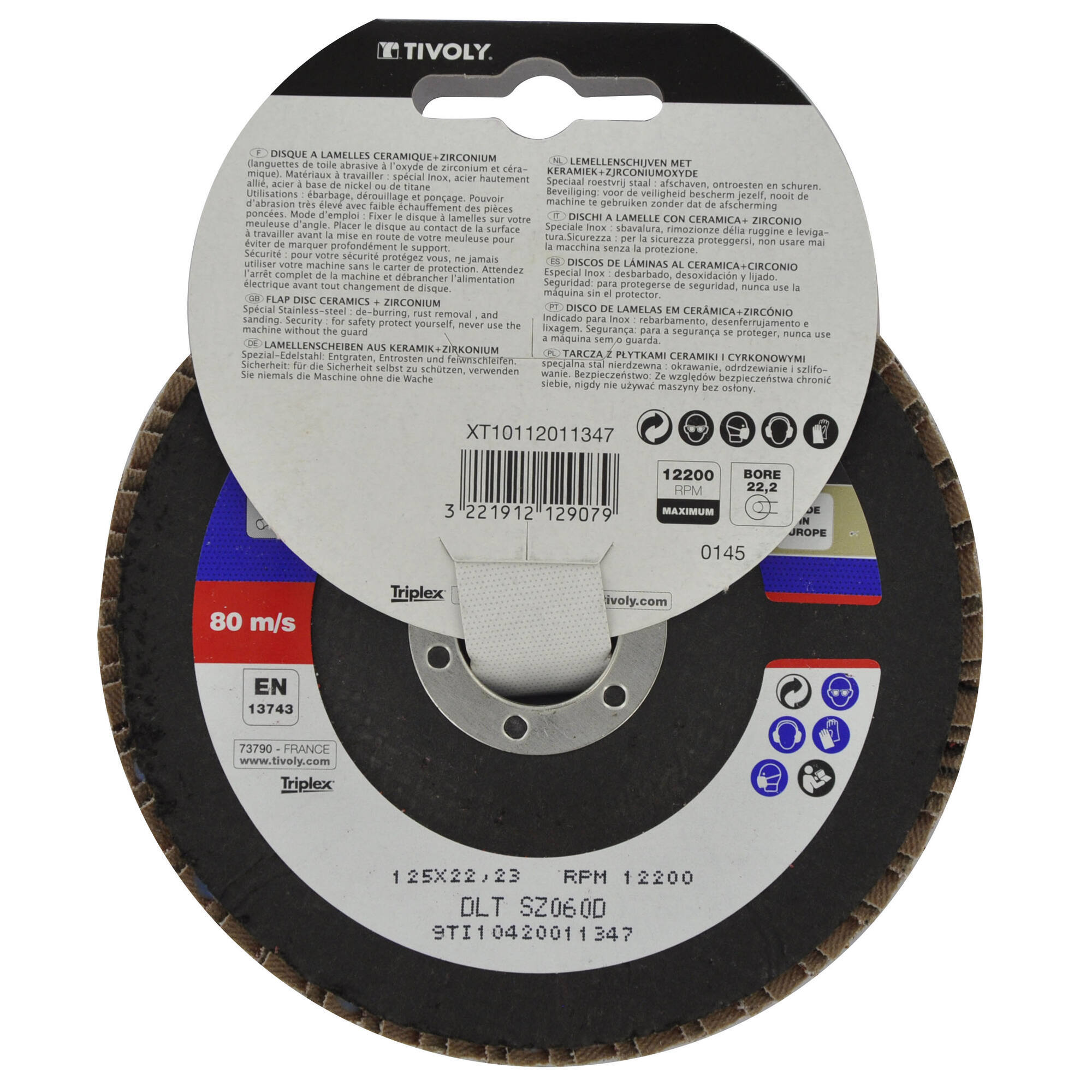 Disco LÁMINAS CERÁMICAS Y DE CIRCONIO (Cartoncillo colgante) / Dim Ø125 / Gr : 60