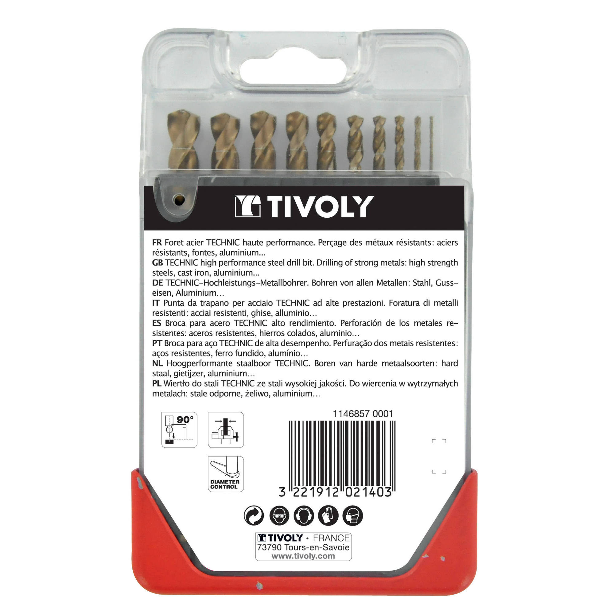 10 brocas para metal HSS-E5 (cobalto 5 %) graduadas SLR Ø 1 a 10 mm