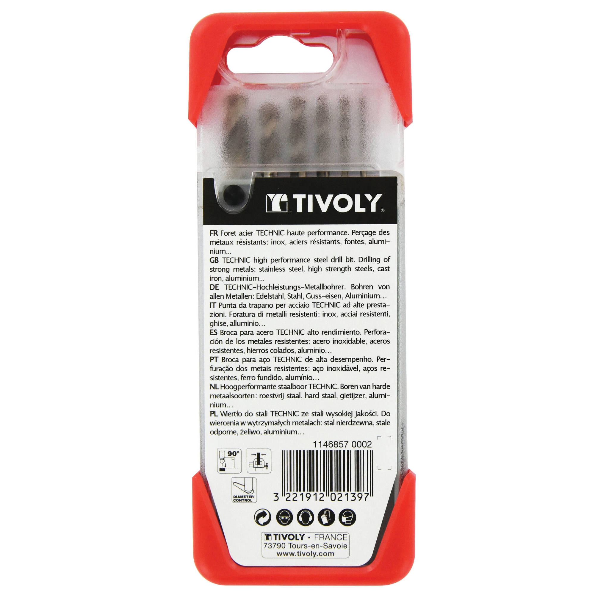 6 brocas para metal HSS-E5 (cobalto 5 %) graduadas SLR punta en cruz Ø 1 a 8 mm