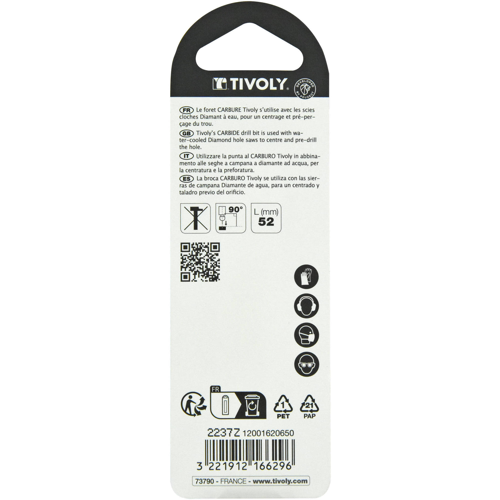 Broca guía carburo Ø 35>83 mm