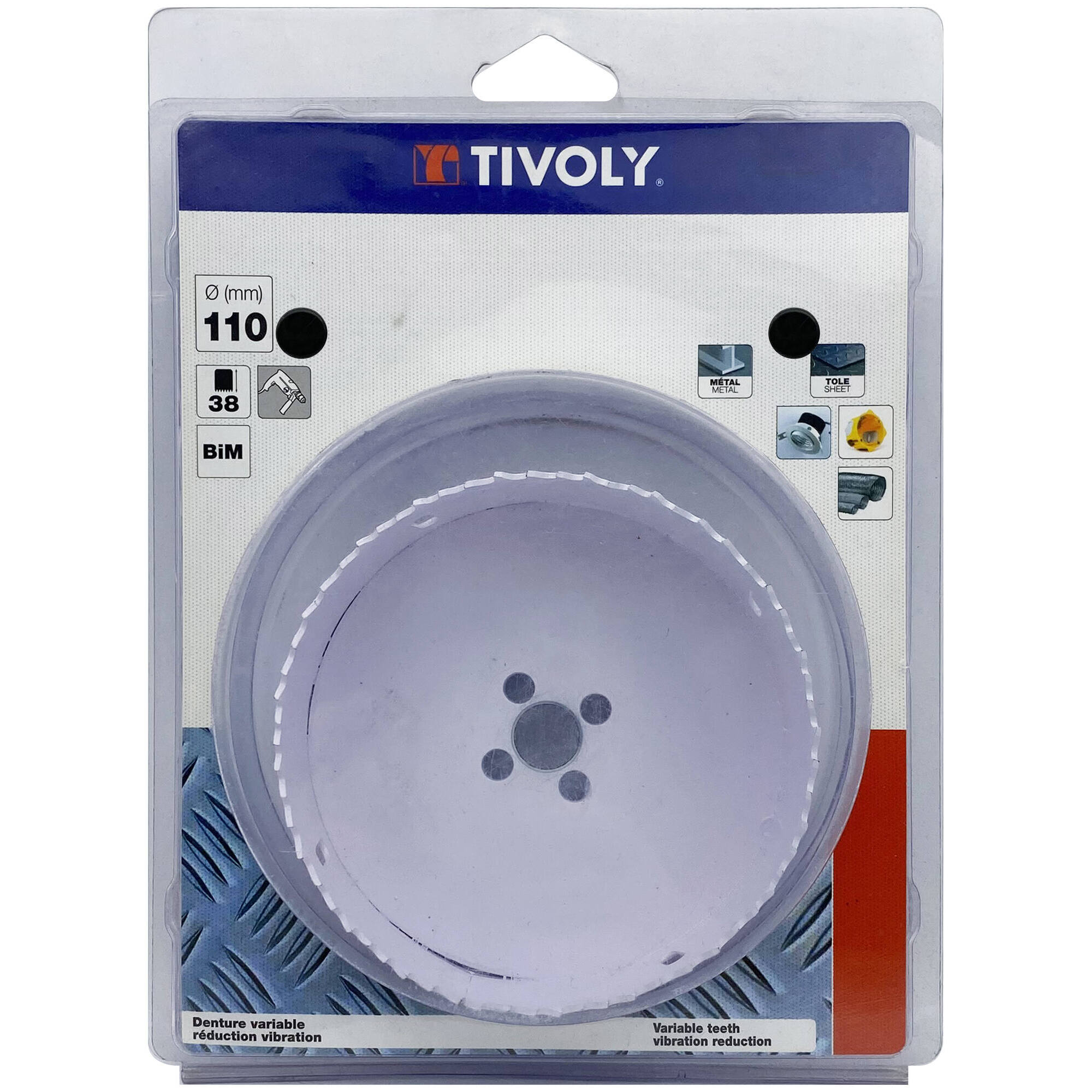 Ø: 110 / Sierra de corona bimetal HSS (Estuche blíster) / H: 38