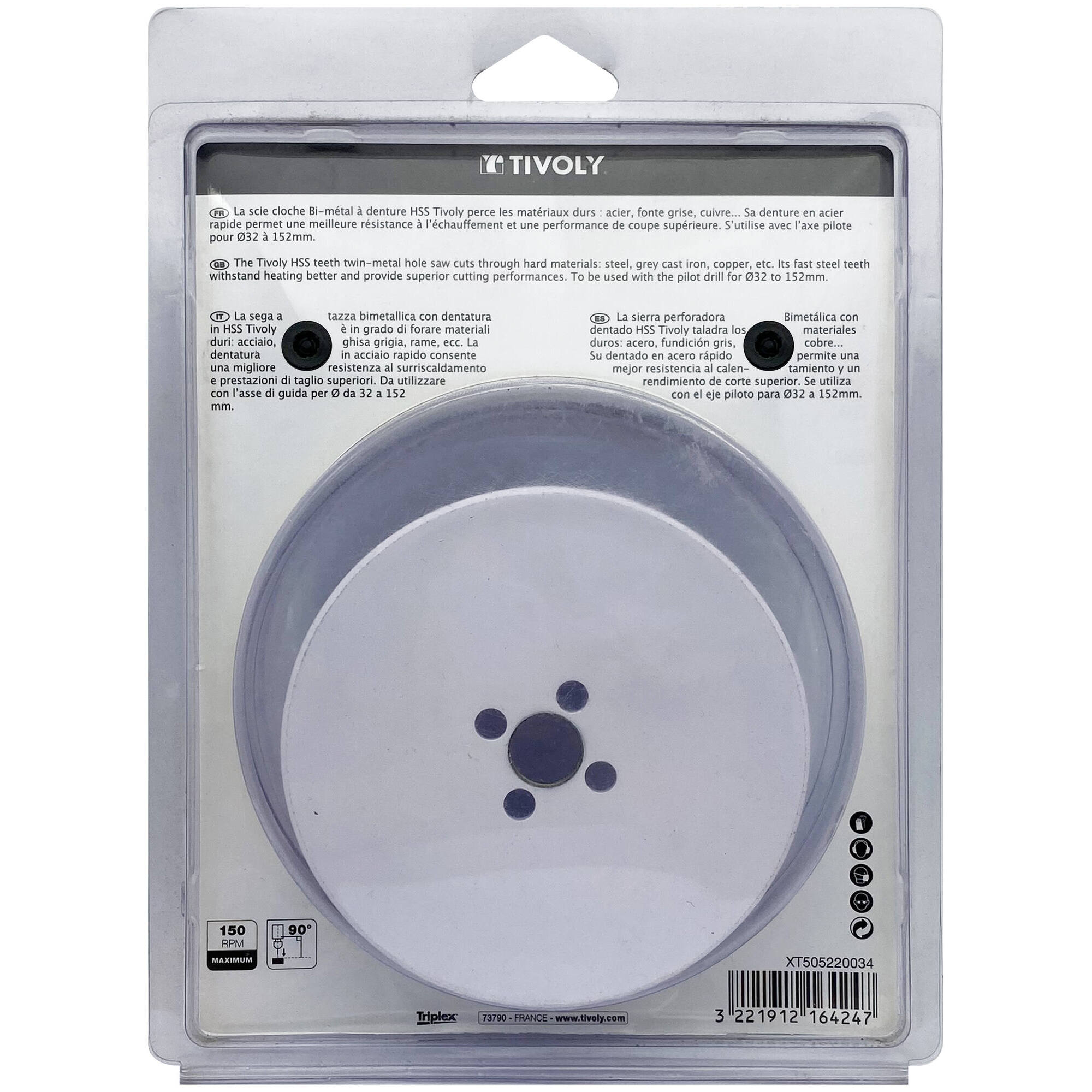 Ø: 110 / Sierra de corona bimetal HSS (Estuche blíster) / H: 38