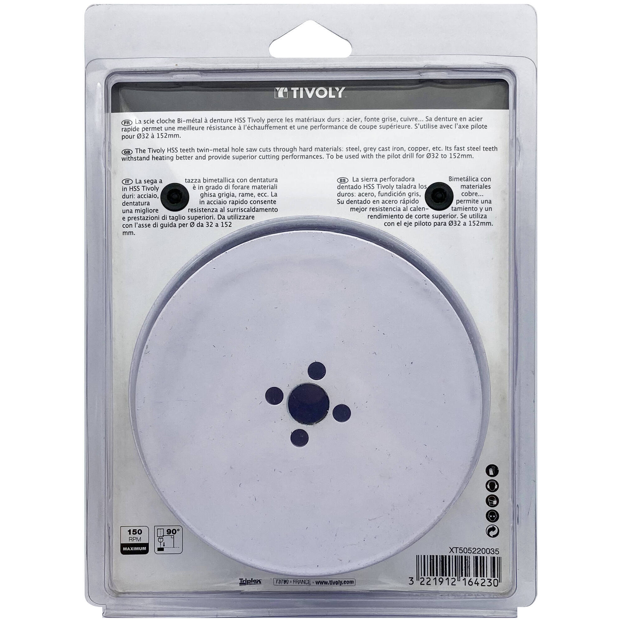 Ø: 127 / Sierra de corona bimetal HSS (Estuche blíster) / H: 38