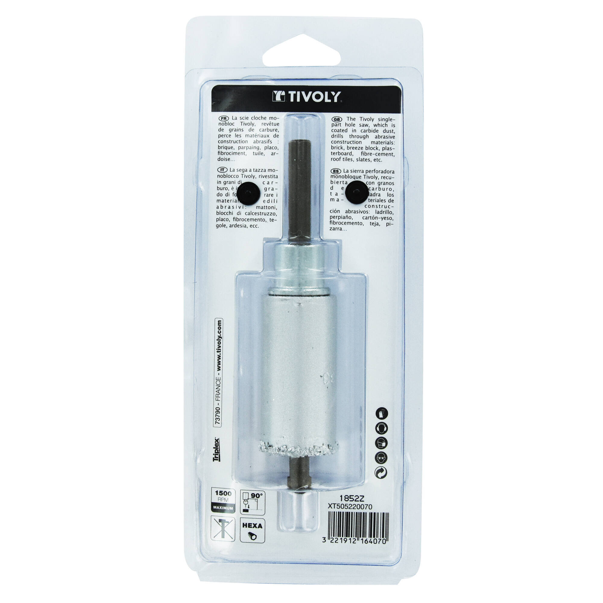 Ø: 33 / Sierra de corona para hormigón de carburo HM monobloque (Estuche blíster) / H: 55