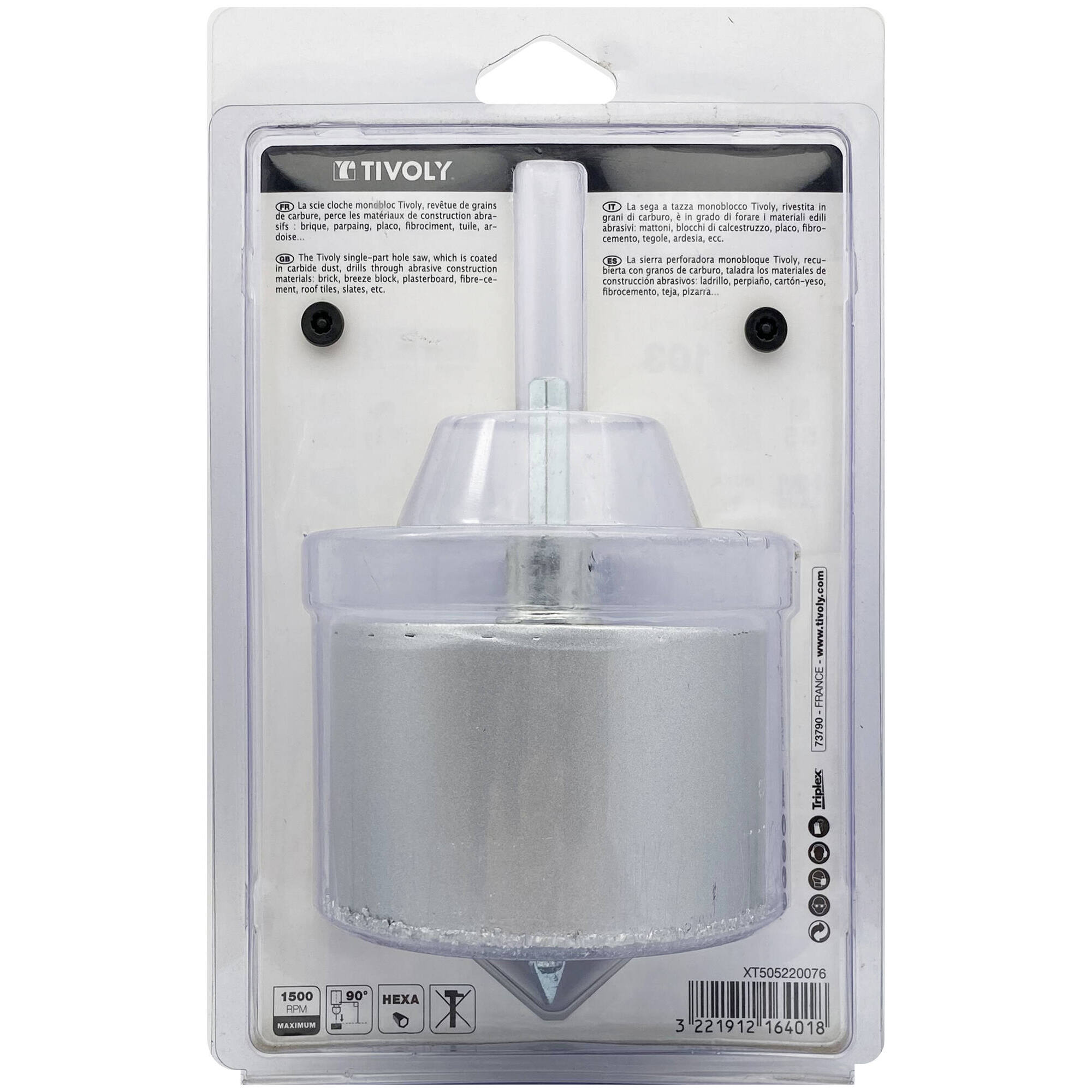 Ø: 103 / Sierra de corona para hormigón de carburo HM monobloque (Estuche blíster) / H: 55