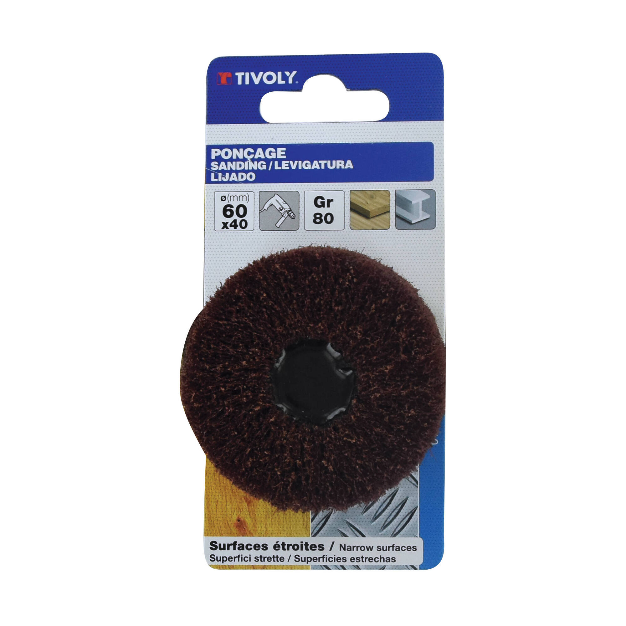 Rueda ESPONJA ABRASIVA (Cartoncillo colgante) / Dim Ø60x40 / Gr : 80