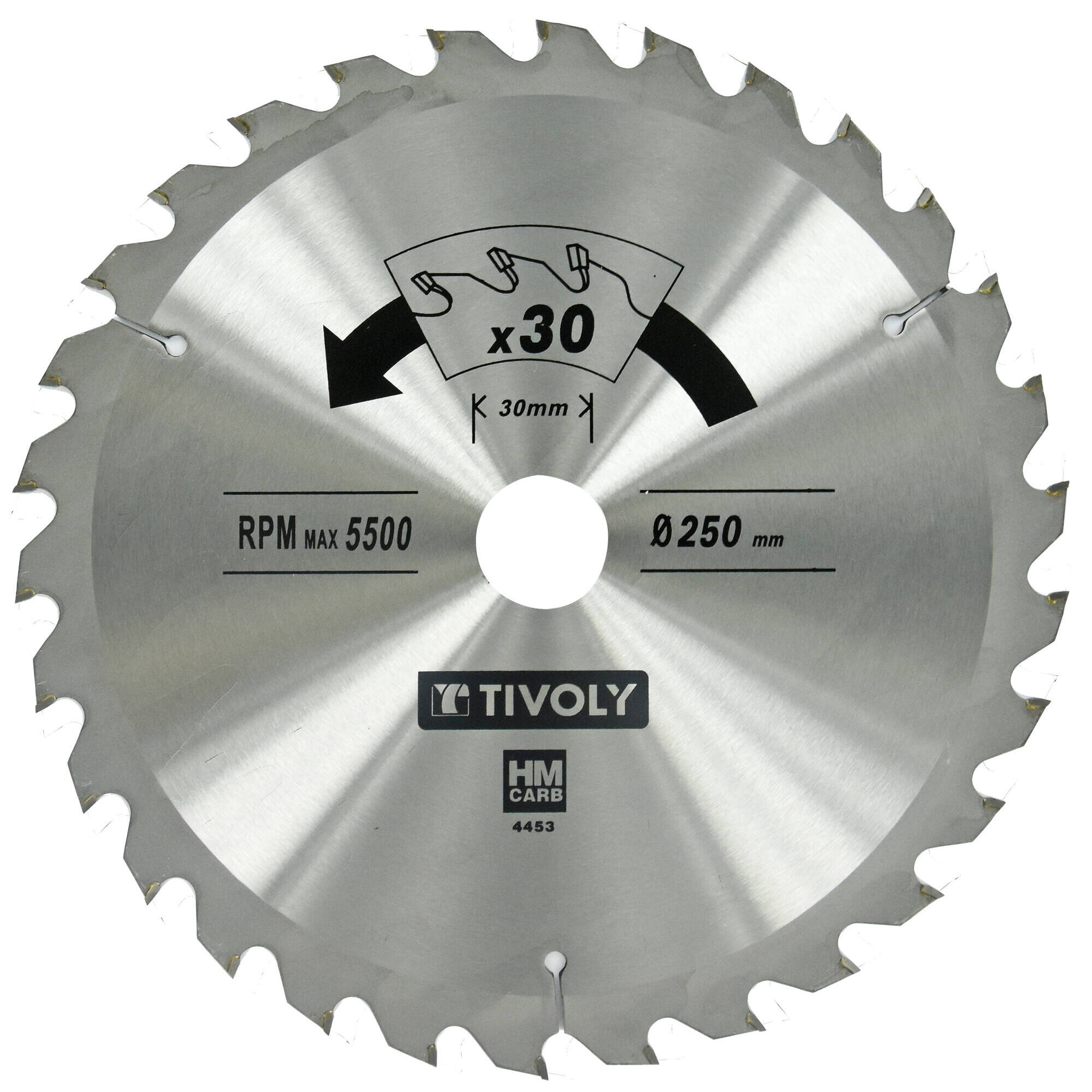 Ø: 250 x Ø2: 30 x Z: 30 / Hoja de sierra circular -Despiece -Para madera y yeso -Uso en sierra portátil (Funda cartón)