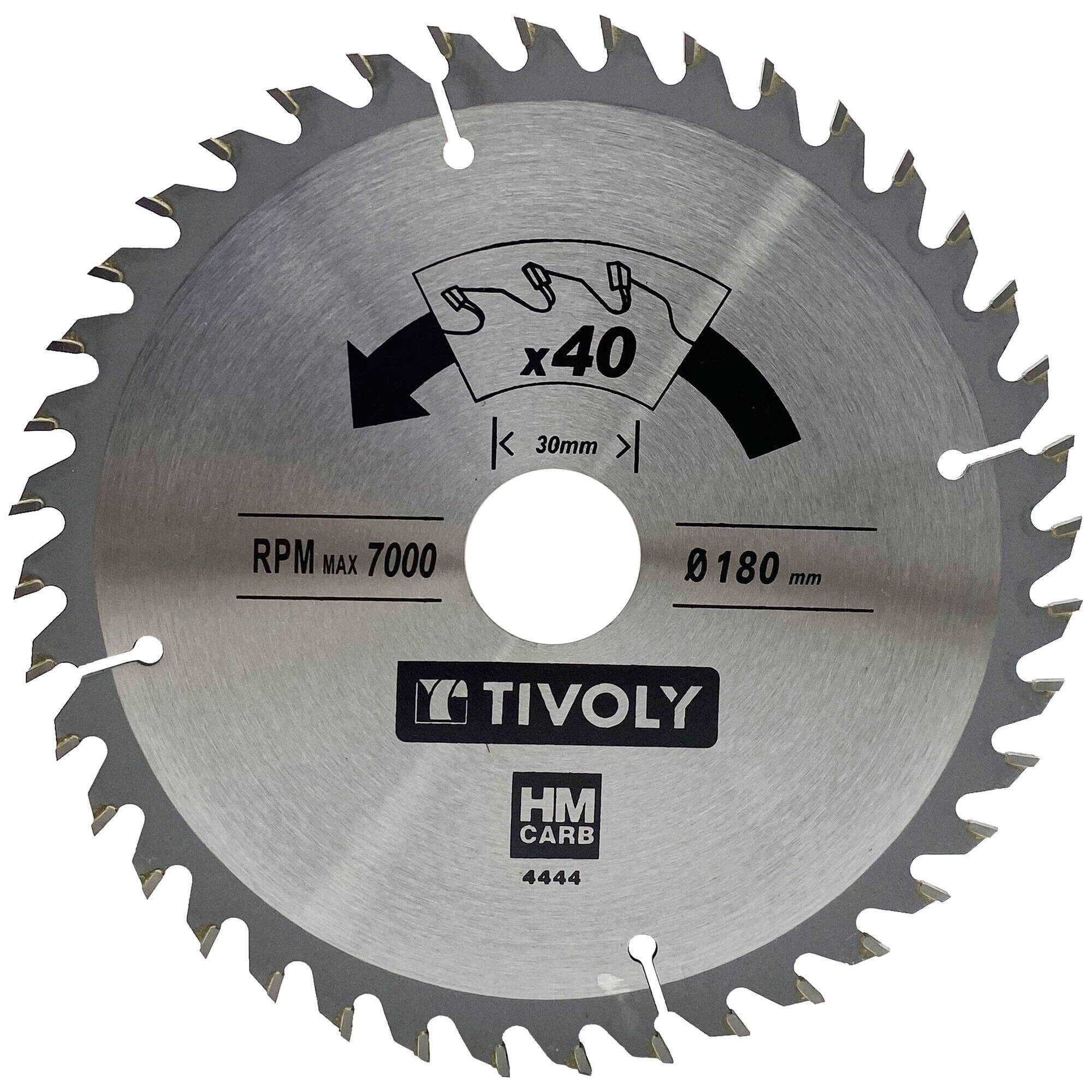 Ø: 180 x Ø2: 30 x Z: 40 / Hojas de sierra circular -Acabado -Para madera dura, estratificada y parqué -Uso en sierra portátil (Funda cartón)
