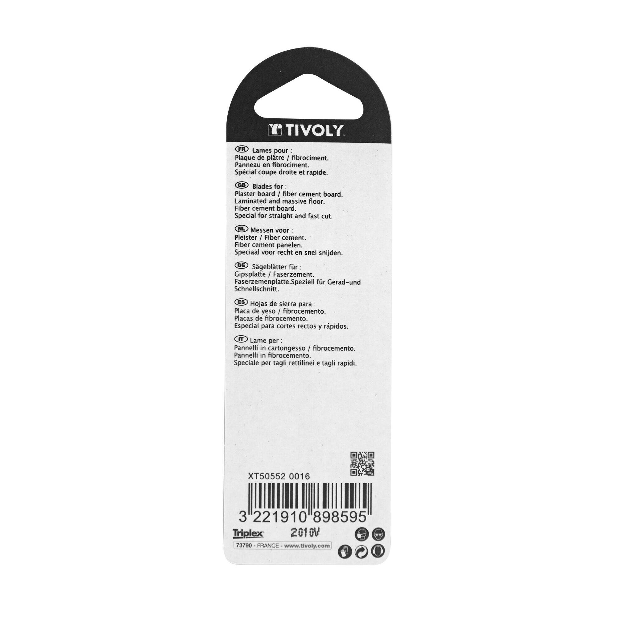 Hoja de sierra de calar -Para placa de yeso -Enganche en T (Blíster) / L: 132 / H: 100 / Corte recto