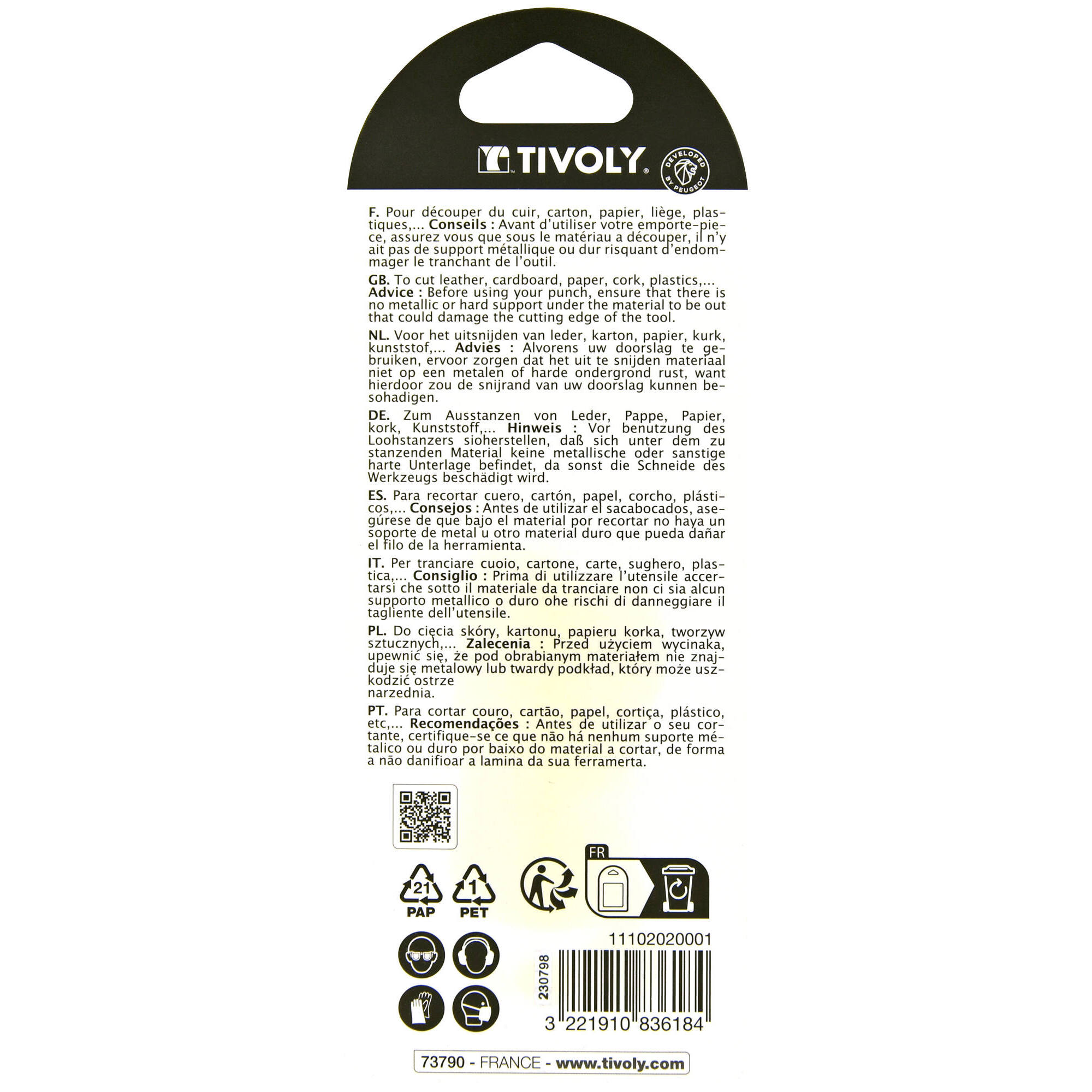 Sacabocados Ø2-3-4-5mm