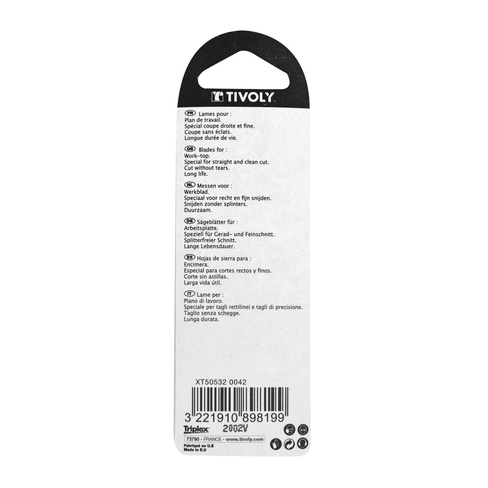 Hoja de sierra de calar -Para encimera -Enganche en U (Blíster) / L: 100 / H: 75 / Corte recto