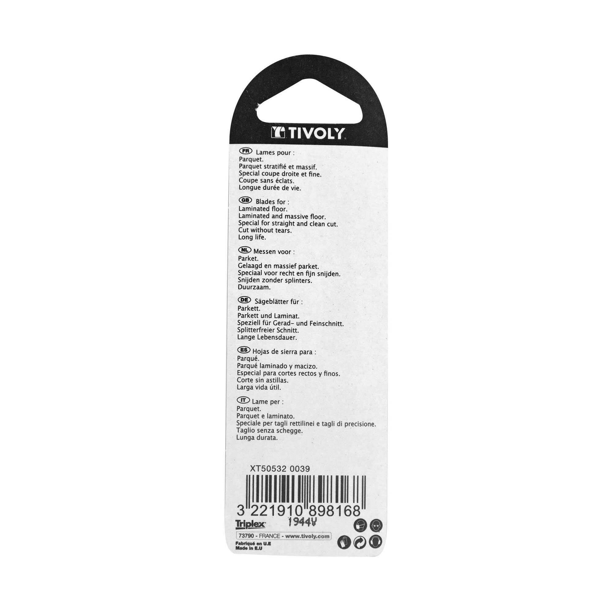 Hoja de sierra de calar -Para parqué -Enganche en U (Blíster) / L: 100 / H: 75 / Corte recto